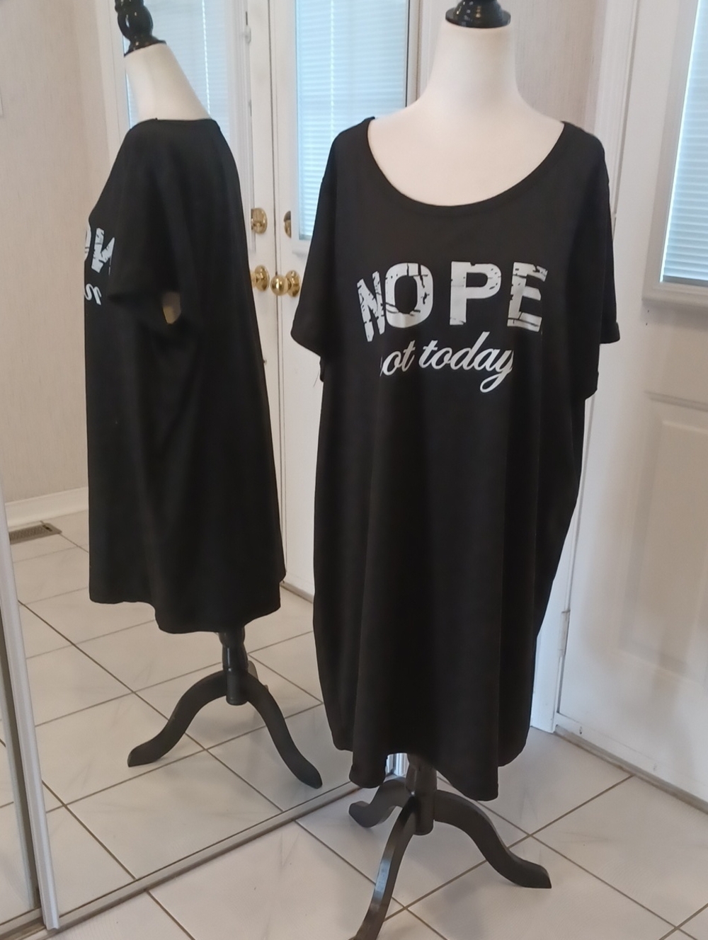 4/$40 "NOPE Not Today" Black Graphic Nightgown - Size 3XL (US18)
